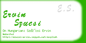 ervin szucsi business card